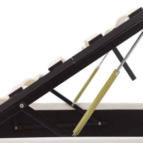  fehér műbőr ágykeret hidraulikus ágyneműtartóval 90 x 200 cm