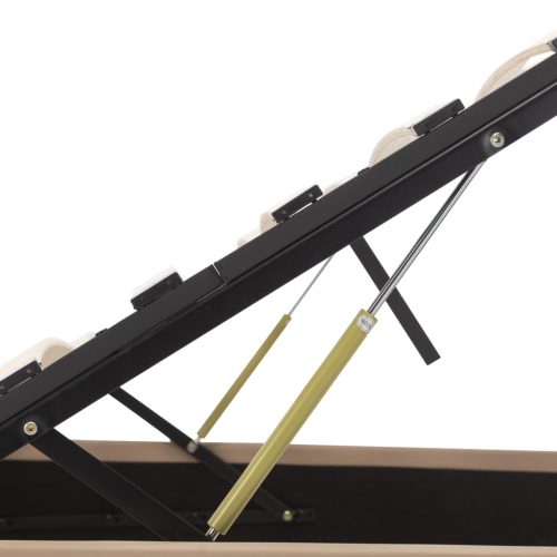  kávészínű műbőr hidraulikus ágykeret ágyneműtartóval 100x200 cm