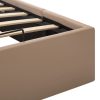  kávészínű műbőr hidraulikus ágykeret ágyneműtartóval 100x200 cm