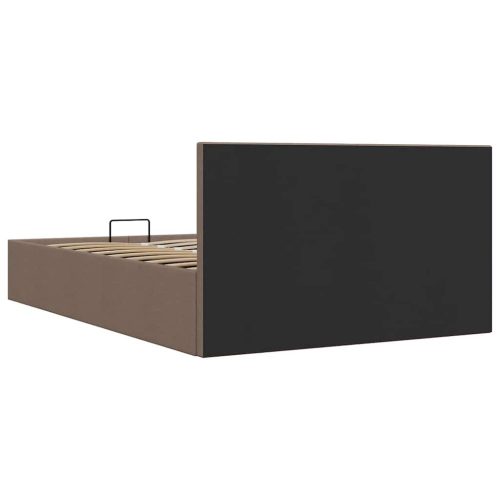  tópszínű szövet ágykeret hidraulikus tárolóval 120 x 200 cm 