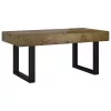  sötétbarna és fekete MDF és vas dohányzóasztal 90x45x40 cm