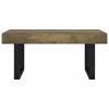  sötétbarna és fekete MDF és vas dohányzóasztal 90x45x40 cm