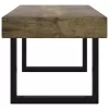  sötétbarna és fekete MDF és vas dohányzóasztal 90x45x40 cm