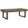  sötétbarna és fekete MDF és vas dohányzóasztal 120x60x40 cm