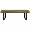  sötétbarna és fekete MDF és vas dohányzóasztal 120x60x40 cm