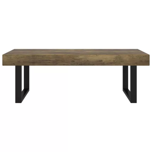  sötétbarna és fekete MDF és vas dohányzóasztal 120x60x40 cm