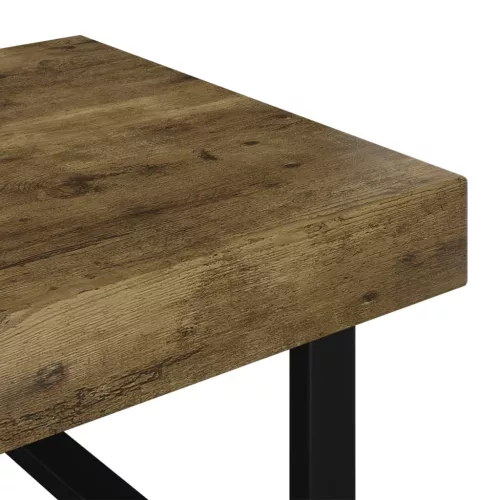  sötétbarna és fekete MDF és vas dohányzóasztal 120x60x40 cm