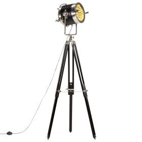  fekete háromlábú tömör mangófa állólámpa 171 cm