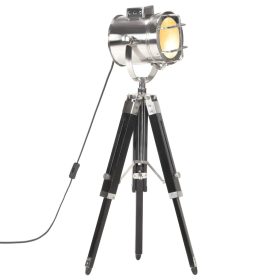  fekete háromlábú tömör mangófa állólámpa 69 cm