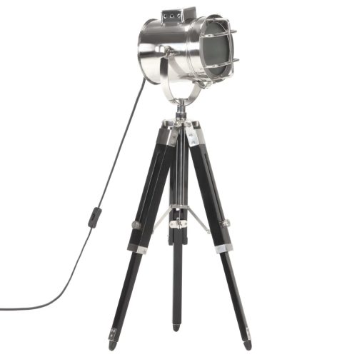  fekete háromlábú tömör mangófa állólámpa 69 cm