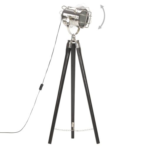  fekete háromlábú tömör mangófa állólámpa 97 cm