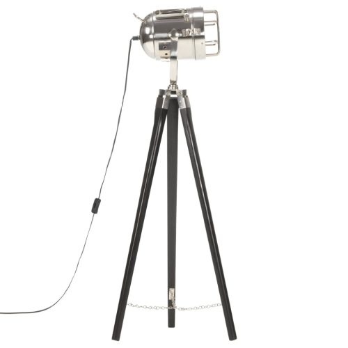  fekete háromlábú tömör mangófa állólámpa 97 cm