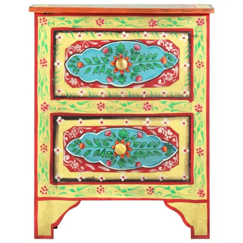  kézzel festett tömör mangófa éjjeliszekrény 40 x 30 x 50 cm