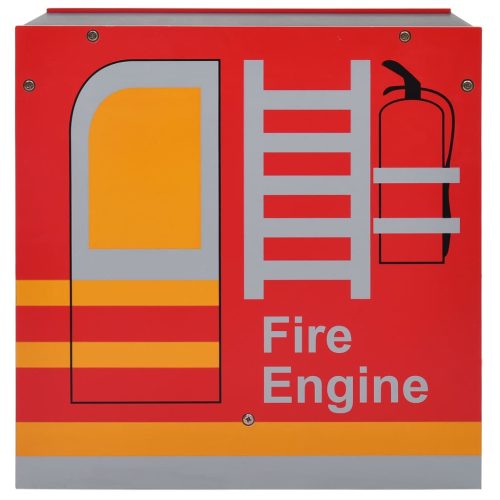  3-részes tűzoltóautó formájú gyerekasztal- és székkészlet