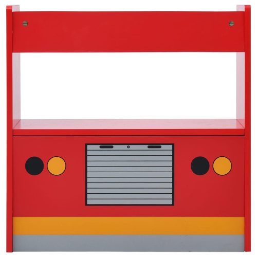  3-részes tűzoltóautó formájú gyerekasztal- és székkészlet