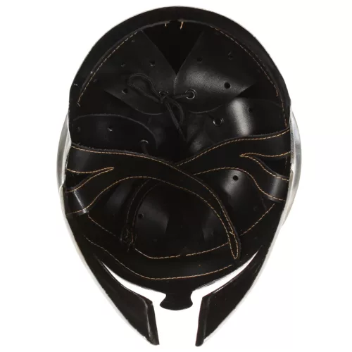  ezüstszínű antik görög harcos acélsisak LARP másolat