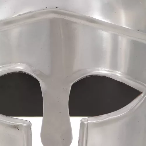  ezüstszínű antik görög harcos acélsisak LARP másolat