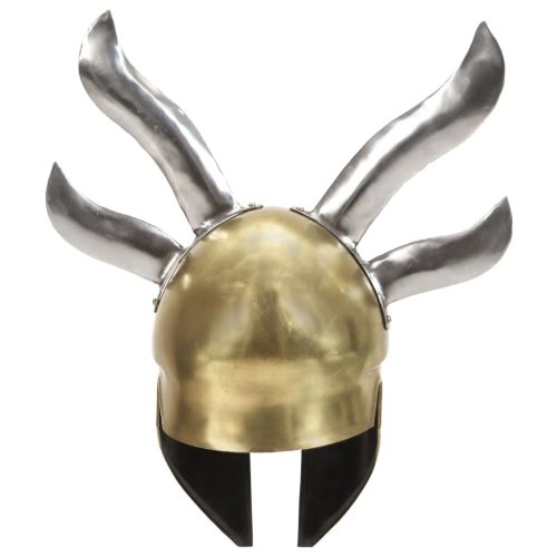  sárgaréz színű antik görög harcos acélsisak LARP másolat