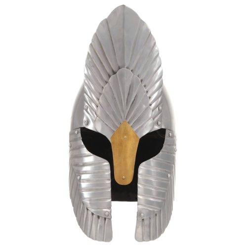  ezüstszínű középkori lovagi fantázia acélsisak LARP másolat