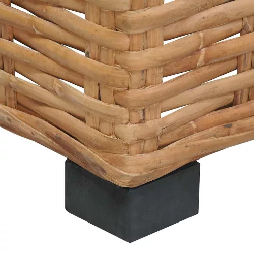  természetes rattan sarokkanapé párnával