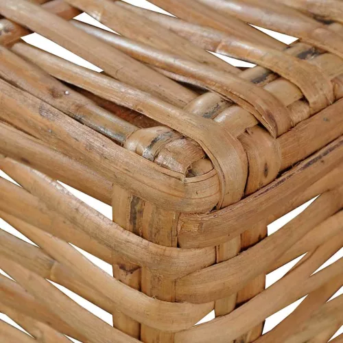  természetes rattan karfa nélküli kanapé párnával