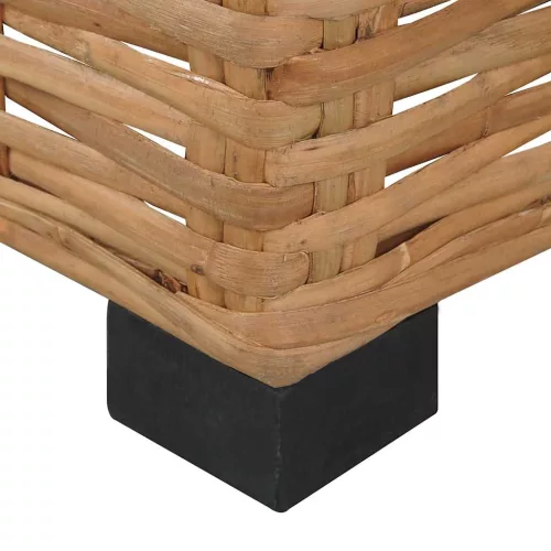  természetes rattan karfa nélküli kanapé párnával