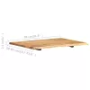  tömör akácfa asztallap 80 x (50-60) x 2,5 cm