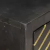  fekete és aranyszínű tömör mangófa tálalóasztal 90 x 30 x 75 cm