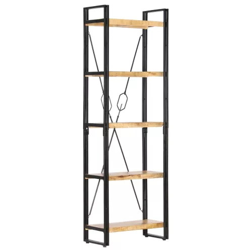  5 szintes tömör mangófa könyvespolc 60 x 30 x 180 cm  