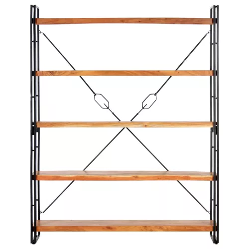  5 szintes tömör akácfa könyvespolc 140 x 30 x 180 cm