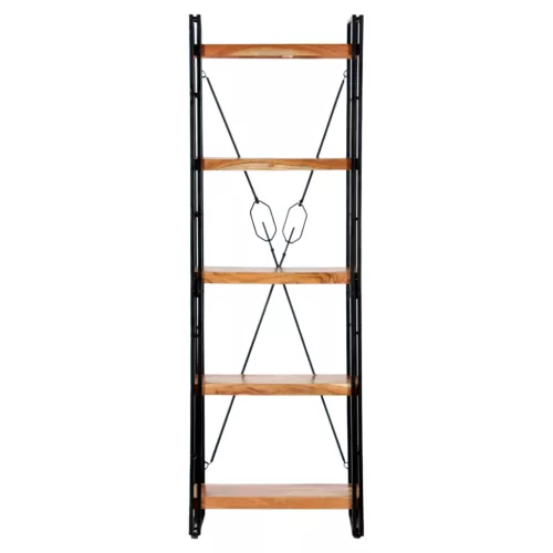  5 szintes tömör akácfa könyvespolc 60 x 30 x 180 cm