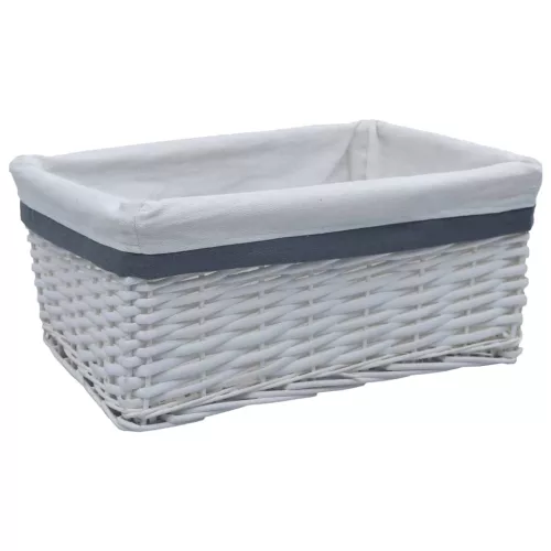  3 darab fehér fűzfa rakásolható kosár