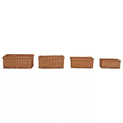  4 darab barna fűzfa rakásolható kosár