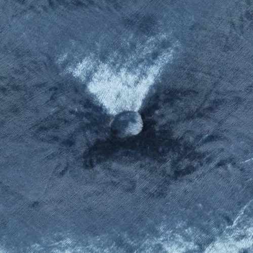  kék kerek bársony puff 40 x 20 cm