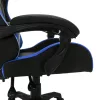  kék és fekete műbőr versenyszék RGB LED-világítással