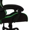  zöld és fekete műbőr versenyszék RGB LED-világítással