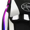  fehér és fekete műbőr versenyszék RGB LED-világítással