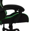  zöld és fekete műbőr versenyszék RGB LED-világítással