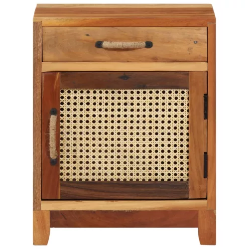  tömör újrahasznosított fa éjjeliszekrény 40 x 30 x 50 cm