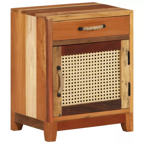  tömör újrahasznosított fa éjjeliszekrény 40 x 30 x 50 cm