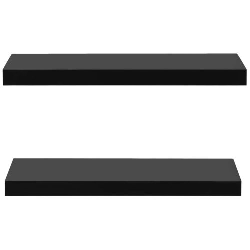  2 darab fekete lebegő fali polc 60 x 20 x 3,8 cm