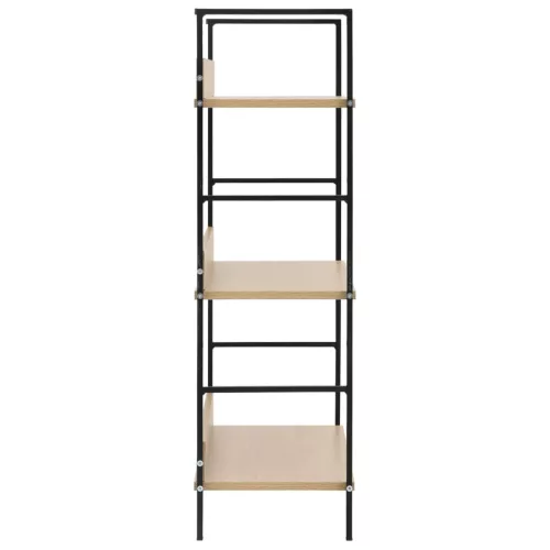  3 szintes tölgyszínű szerelt fa könyvespolc 60 x 27,6 x 90,5 cm