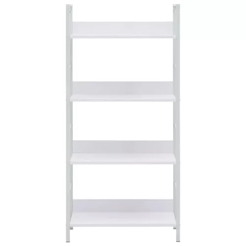  4 szintes fehér szerelt fa könyvespolc 60 x 27,6 x 124,5 cm
