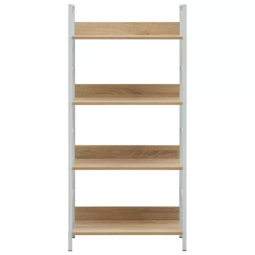  4 szintes tölgyszínű szerelt fa könyvespolc 60x27,6x124,5 cm