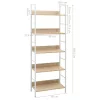  5 szintes tölgyszínű szerelt fa könyvespolc 60x27,6x158,5 cm