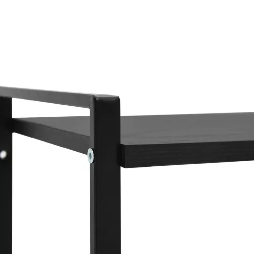  2-szintes fekete szerelt fa könyvespolc 52 x 28 x 59 cm