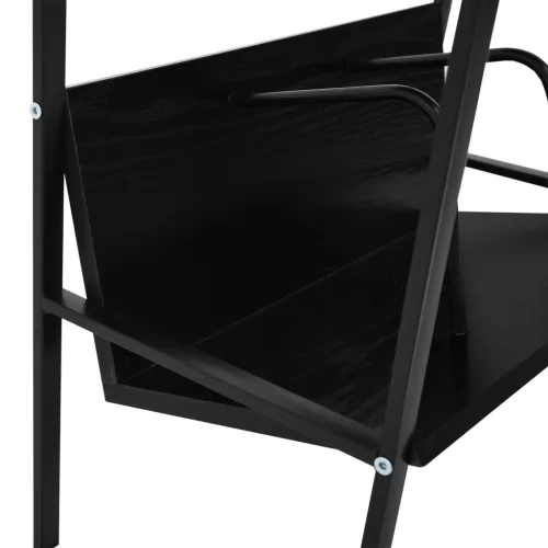  2-szintes fekete szerelt fa könyvespolc 52 x 28 x 59 cm