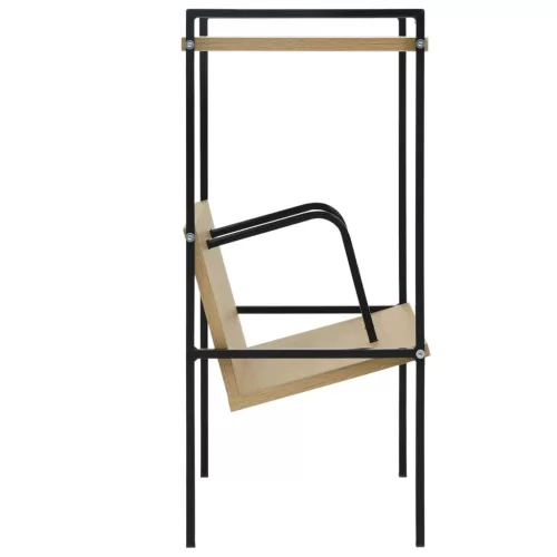  2-szintes fekete és tölgy szerelt fa könyvespolc 52x28x59 cm