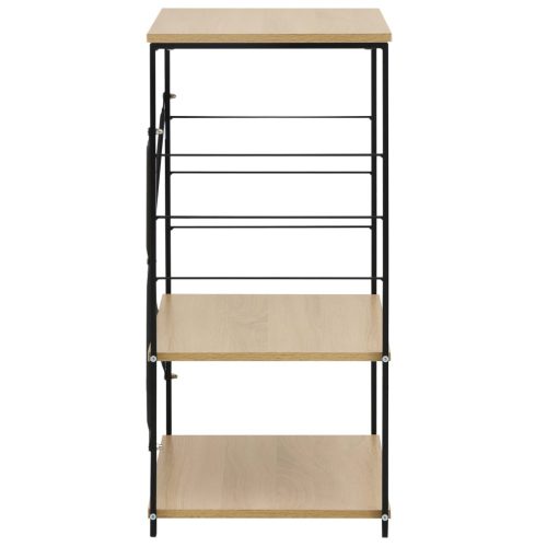  fekete-tölgyszínű szerelt fa mikrosütő szekrény 60x39,6x79,5 cm