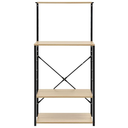  fekete-tölgyszínű szerelt fa mikrosütő szekrény 60x39,6x123 cm